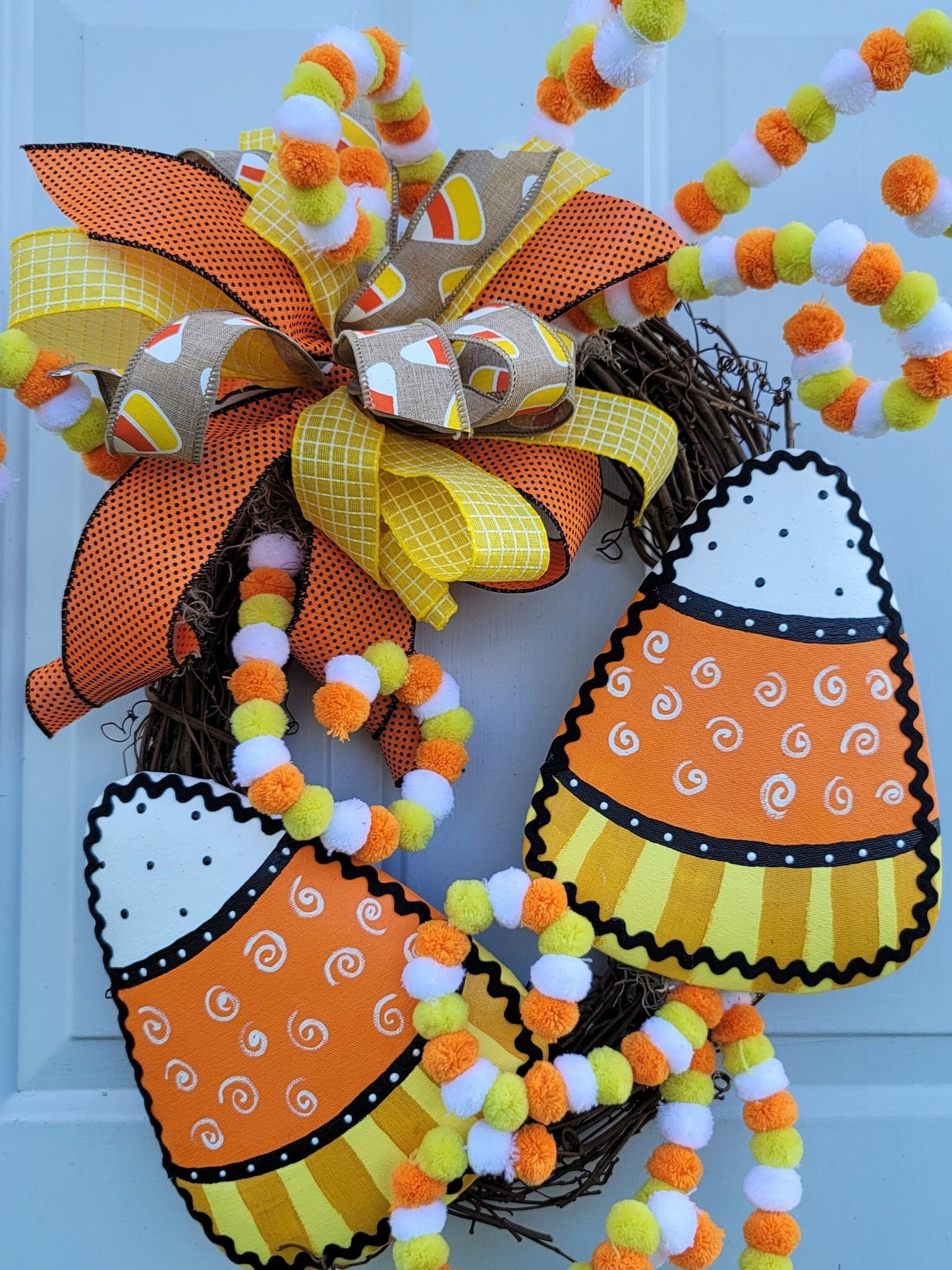Candy Corn Wreath ~ Fall Home Décor