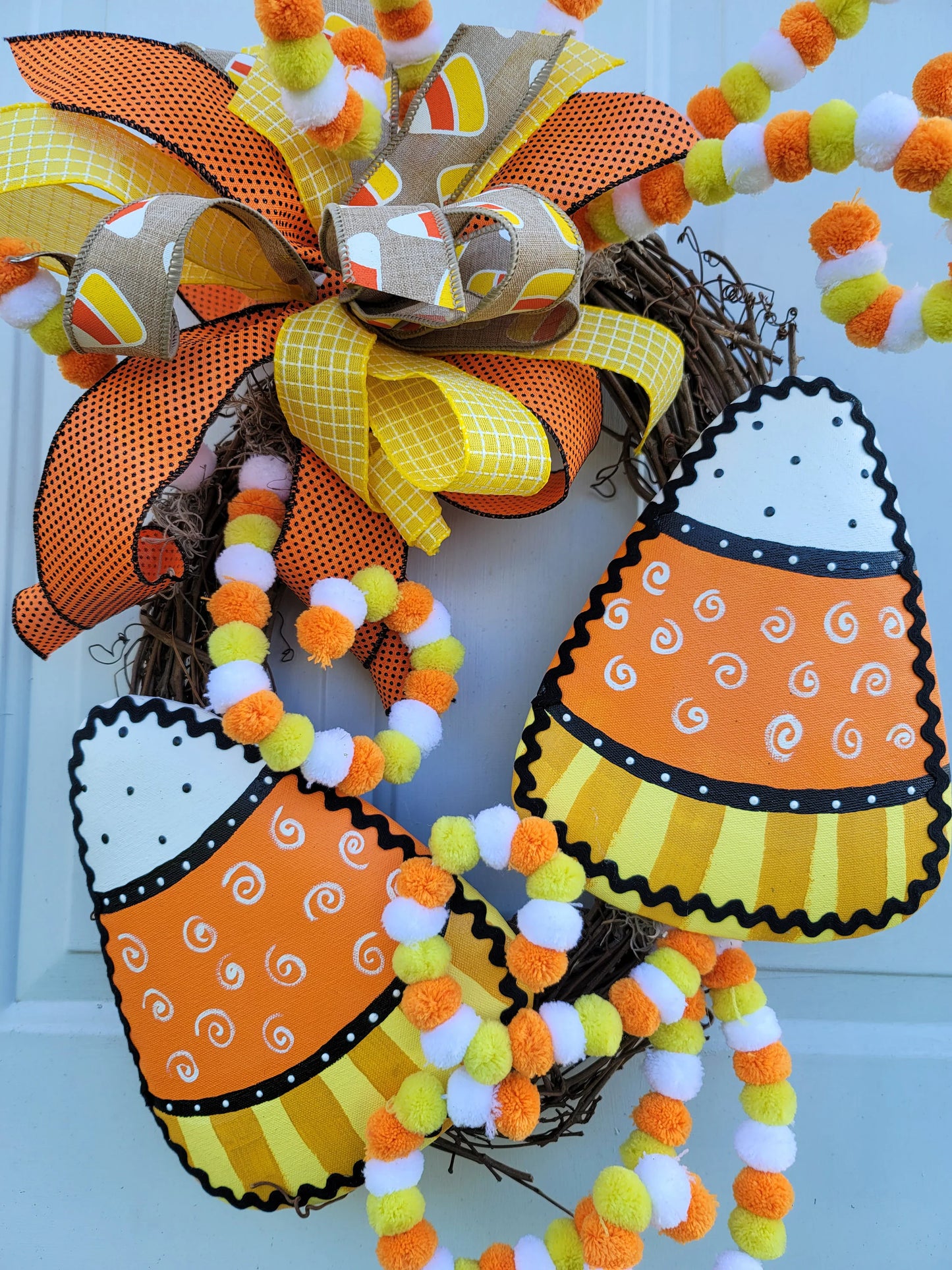 Candy Corn Wreath ~ Fall Home Décor