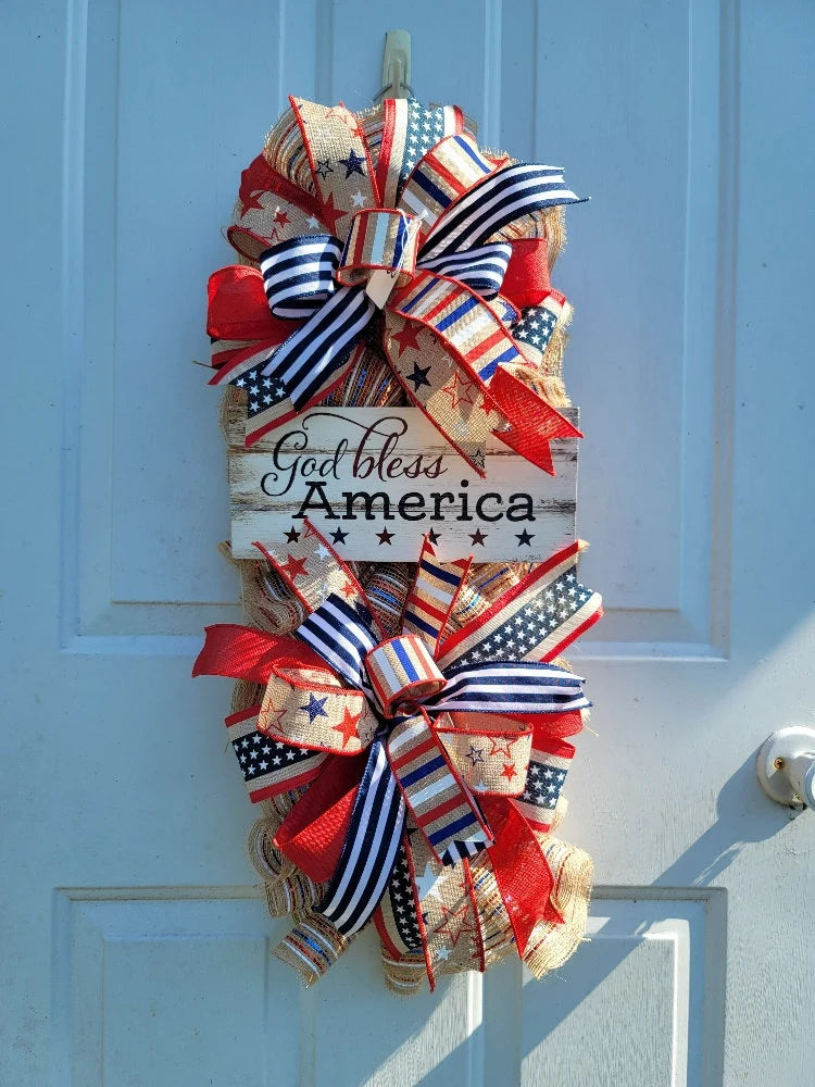 Patriotic Swag/Wreath ~ God Bless America