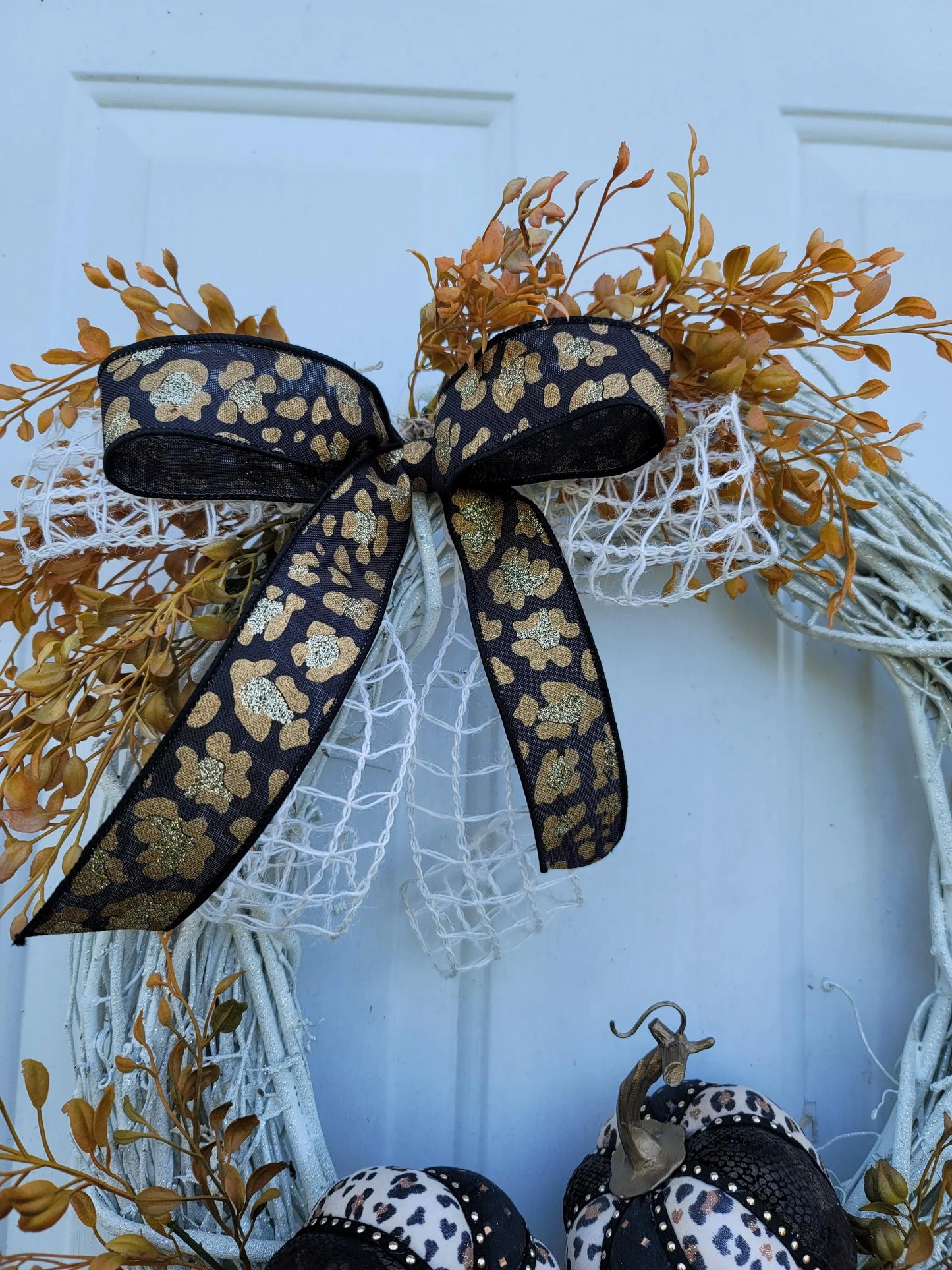 Pumpkin Wreath ~ Animal Print Pumpkins