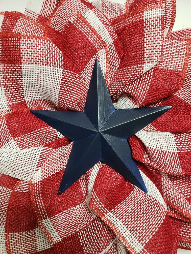 Patriotic Flower Wreath ~ USA Home Décor
