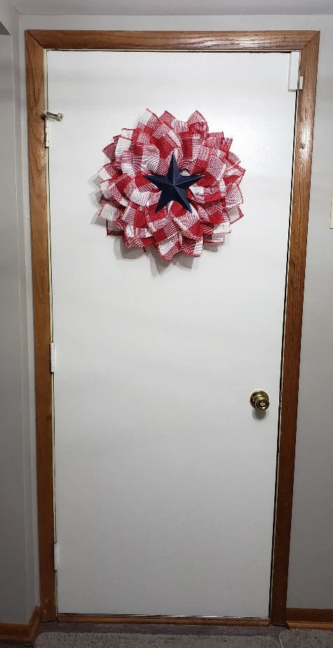 Patriotic Flower Wreath ~ USA Home Décor