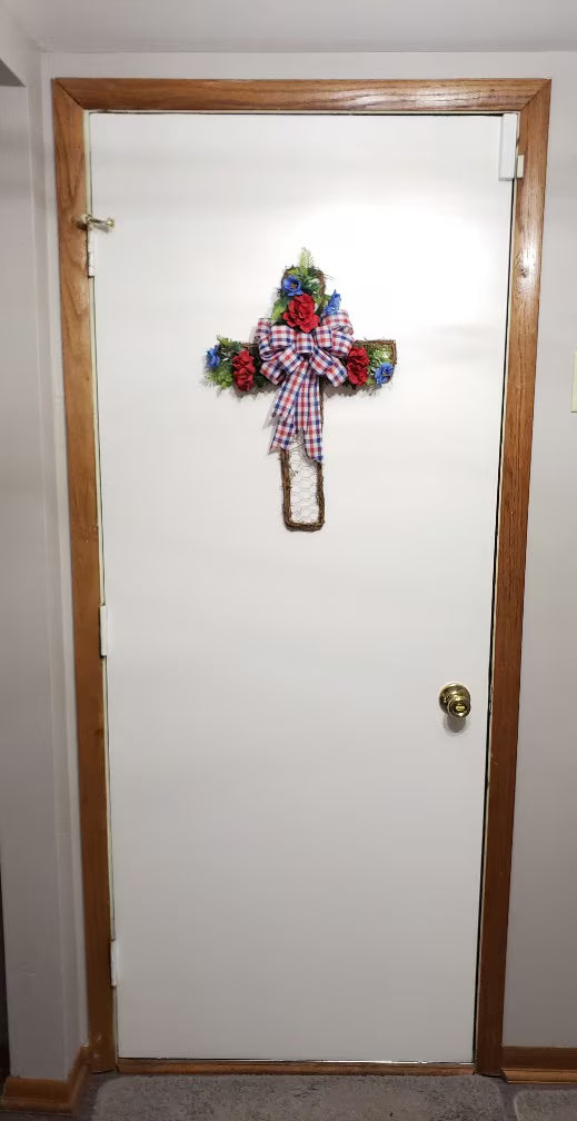 Patriotic Cross ~ Memorial ~ Wall/Door hanger