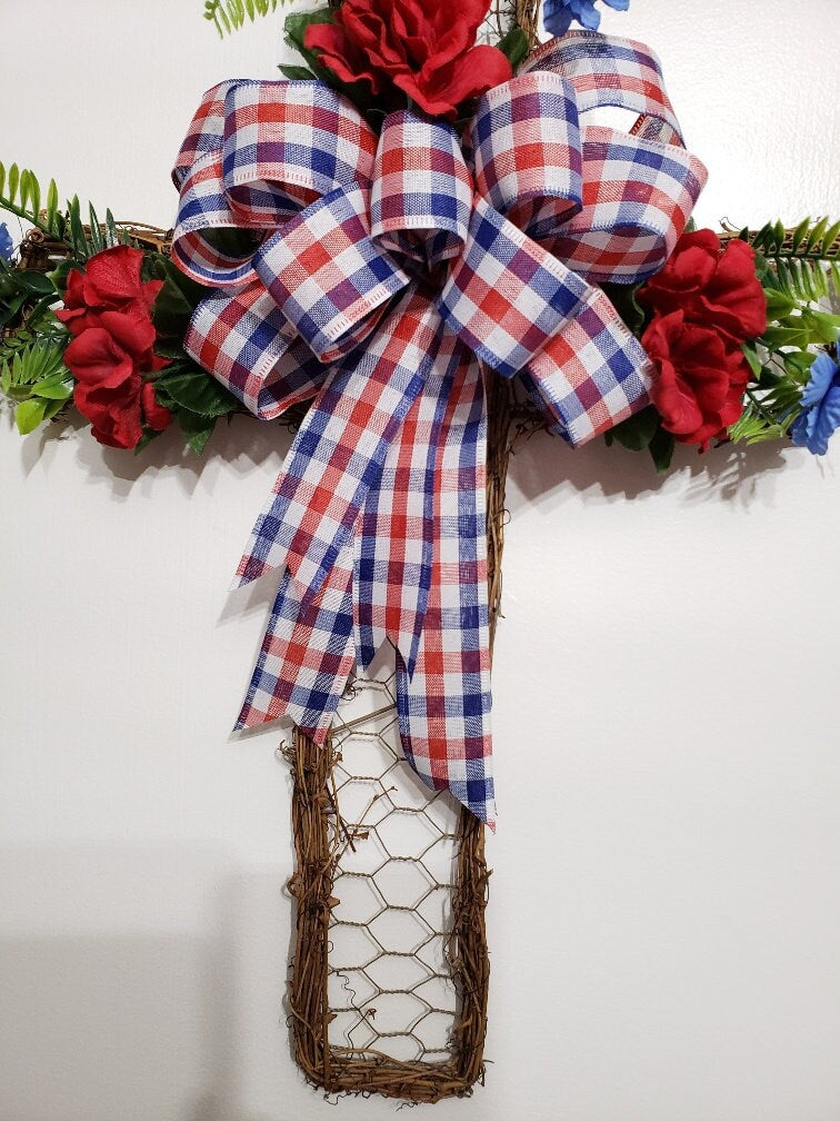 Patriotic Cross ~ Memorial ~ Wall/Door hanger