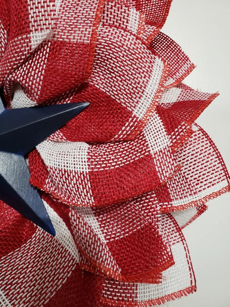 Patriotic Flower Wreath ~ USA Home Décor