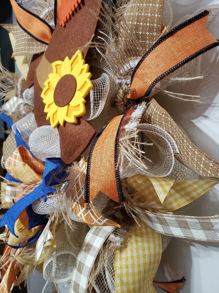Fall Welcome Wreath ~ Scarecrow