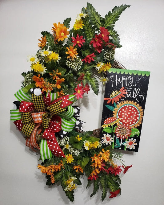 Floral Fall Welcome Wreath