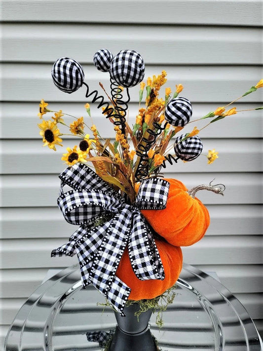 Pumpkin Floral Centerpiece ~Fall Home Décor