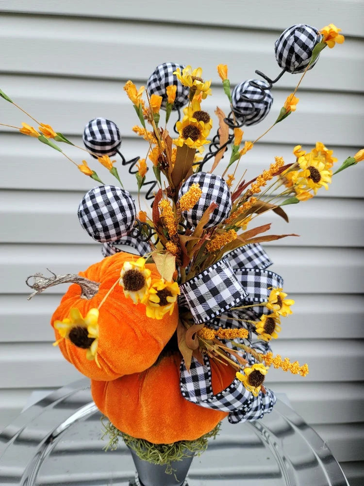 Pumpkin Floral Centerpiece ~Fall Home Décor
