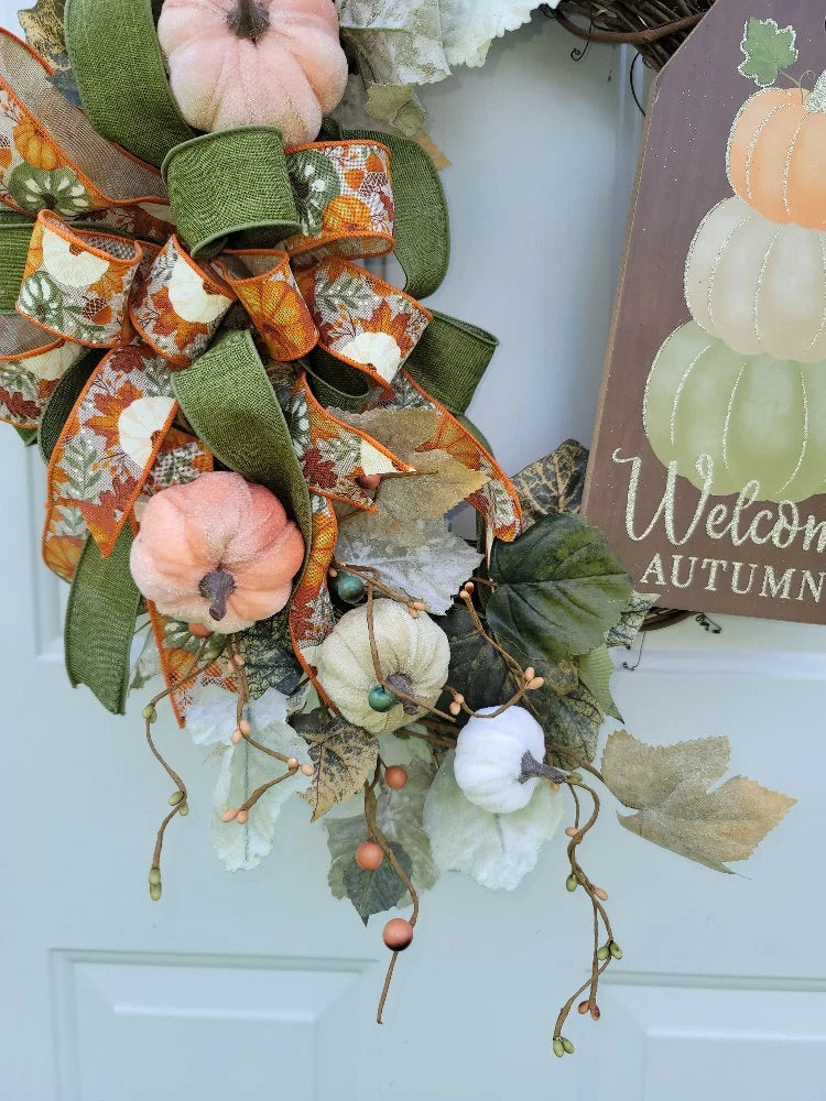 Fall Pumpkin Welcome Wreath