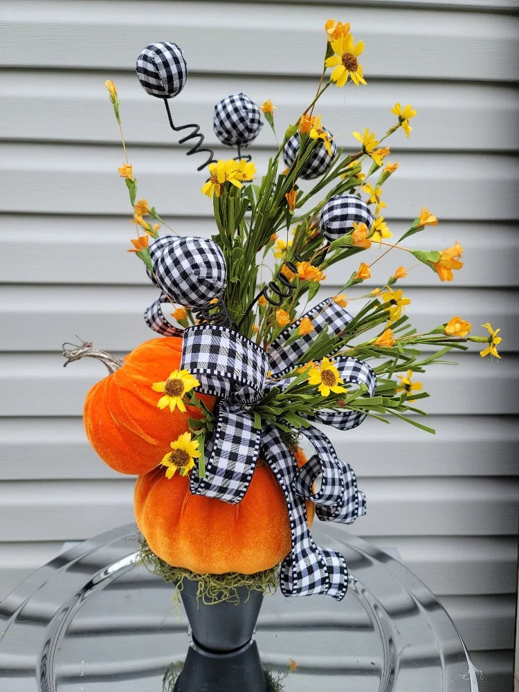 Pumpkin Floral Centerpiece ~ Fall Home Décor