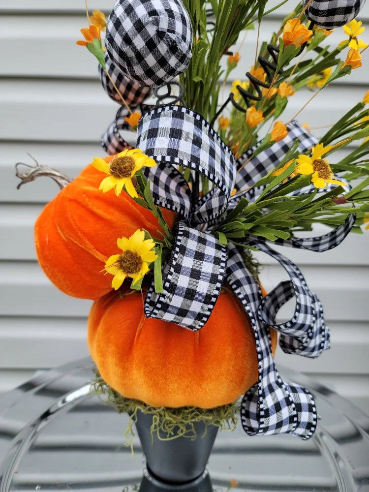 Pumpkin Floral Centerpiece ~ Fall Home Décor