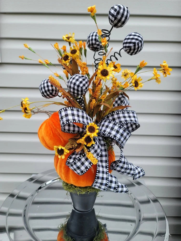 Pumpkin Floral Centerpiece ~Fall Home Décor
