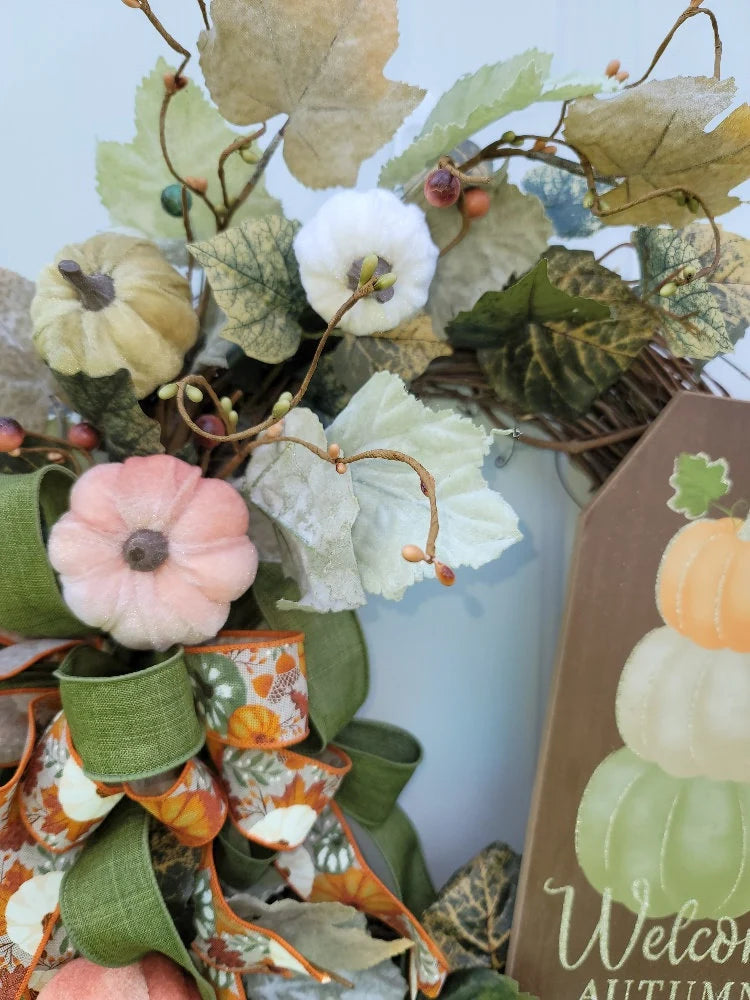 Fall Pumpkin Welcome Wreath
