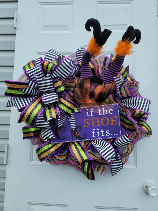 Halloween Wreath ~ Witch ~ If the Shoe Fits