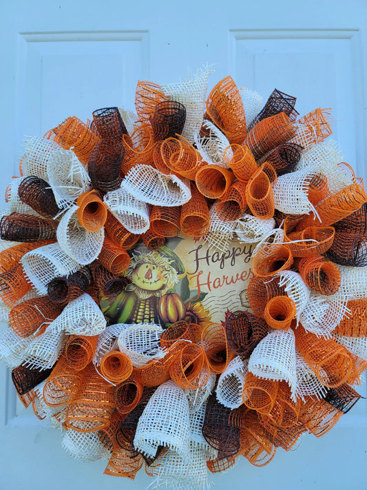 Fall Welcome Wreath ~ Scarecrow