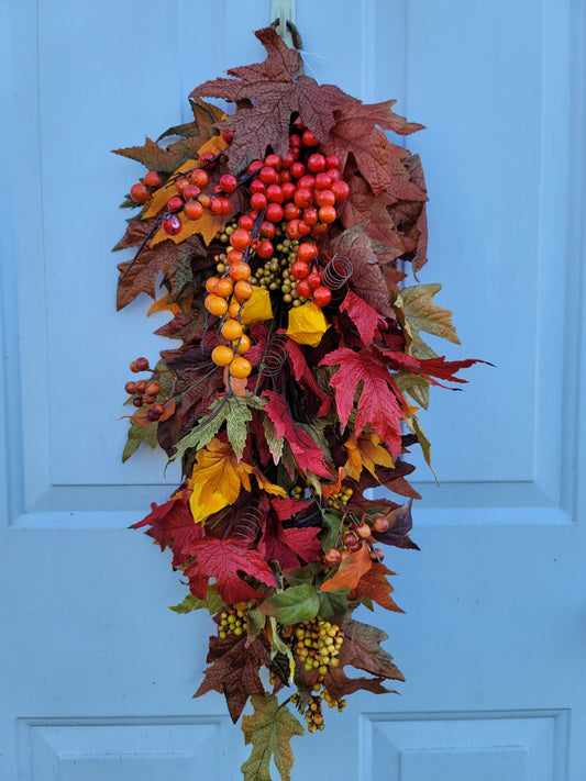 Fall swag/wreath ~ Tear Drop Swag