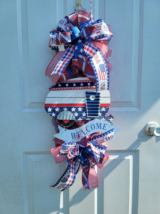 Patriotic Swag/Wreath ~ Camping in Style