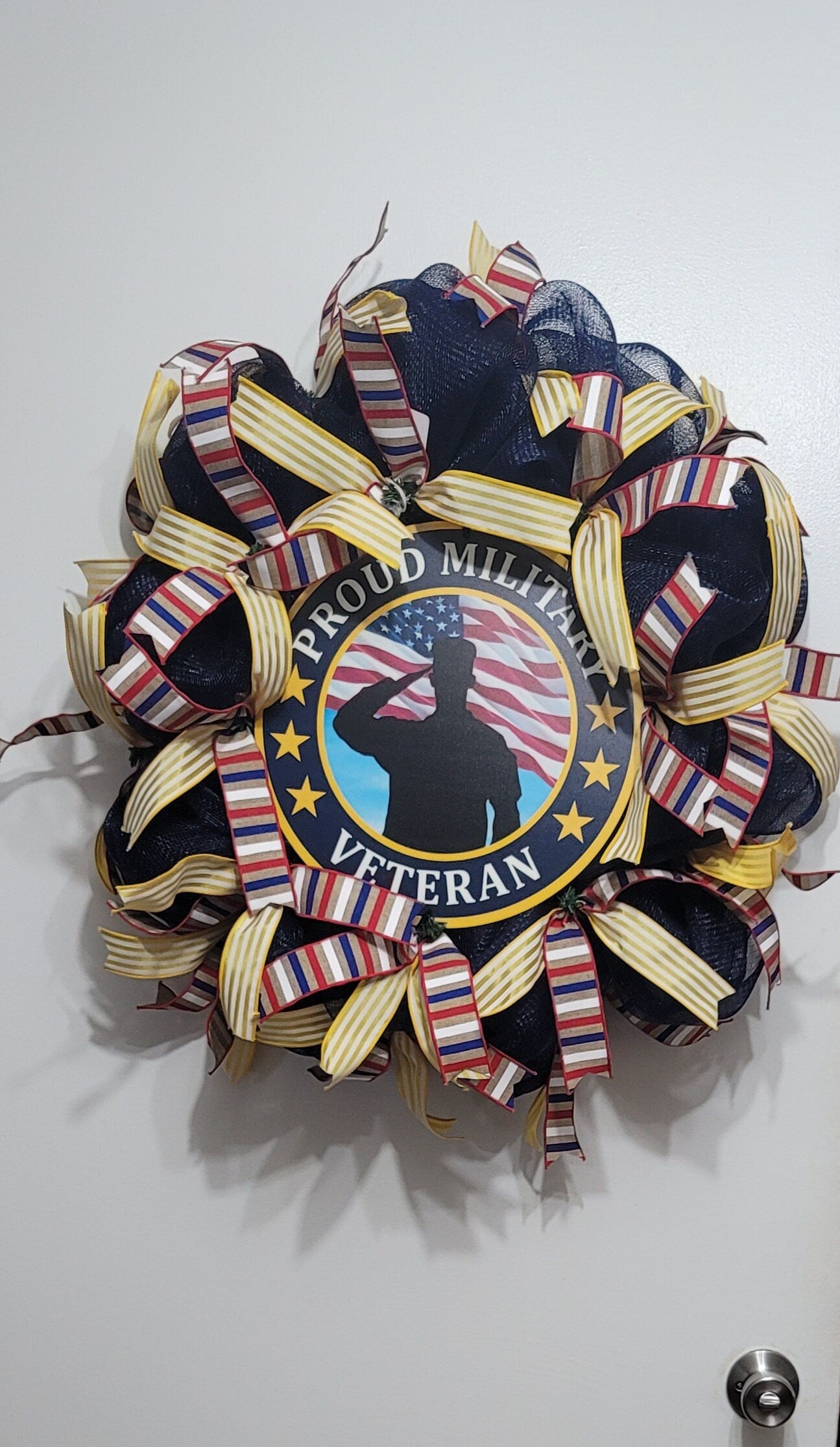 Patriotic Wreath ~ Proud Military Veteran