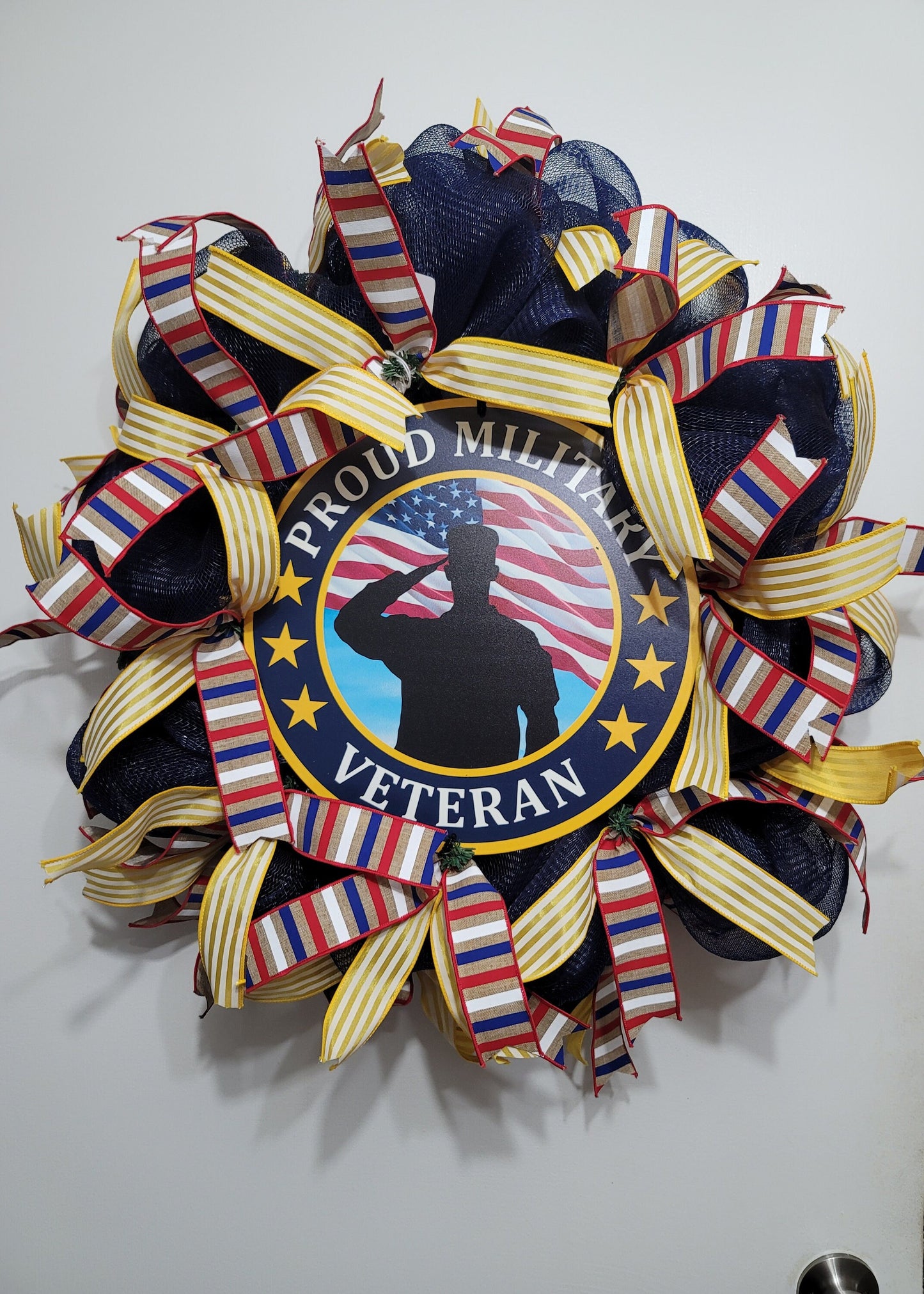 Patriotic Wreath ~ Proud Military Veteran