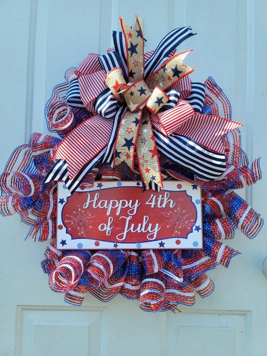 Patriotic Wreath ~ Happy 4th of July