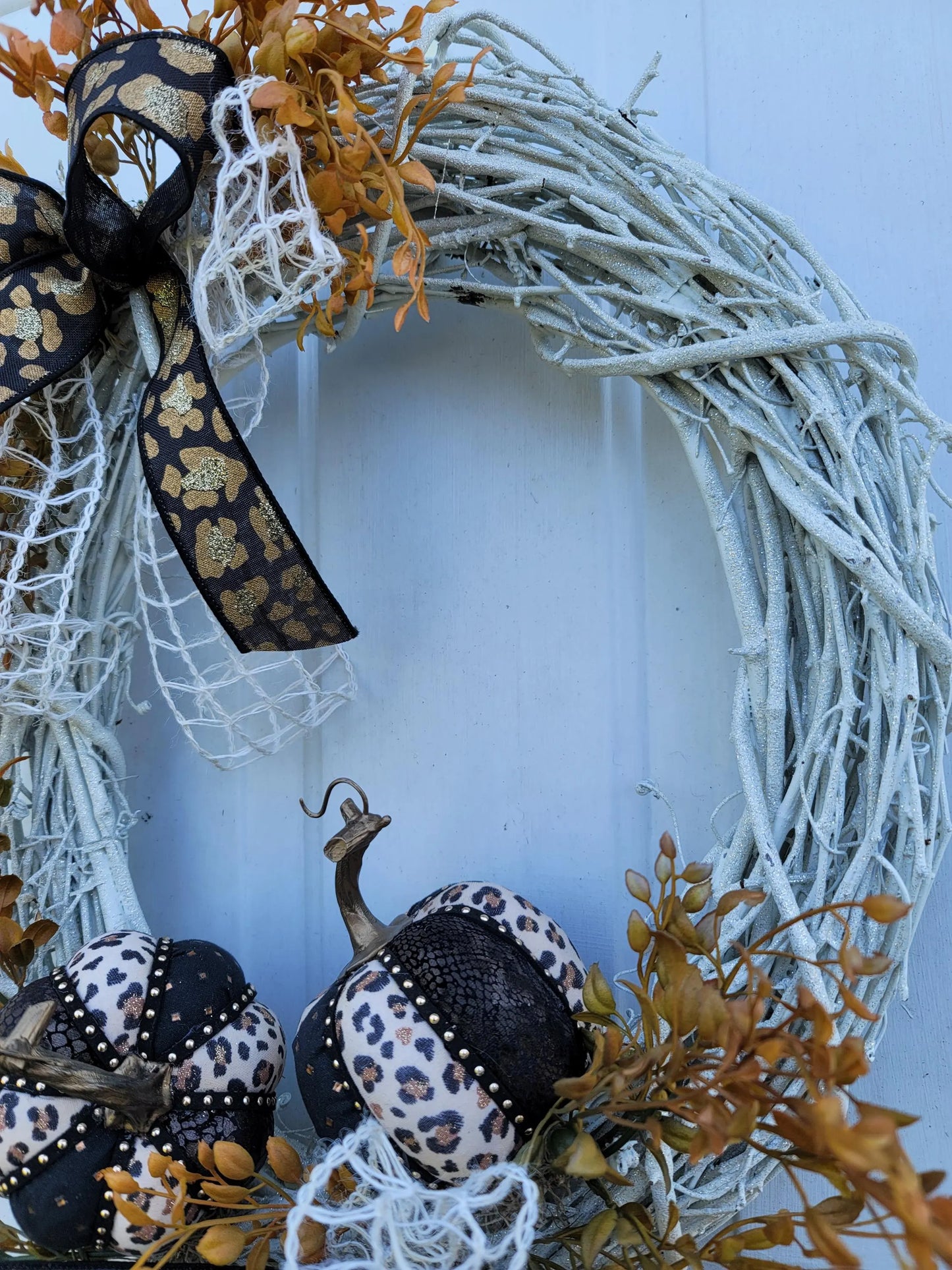 Pumpkin Wreath ~ Animal Print Pumpkins