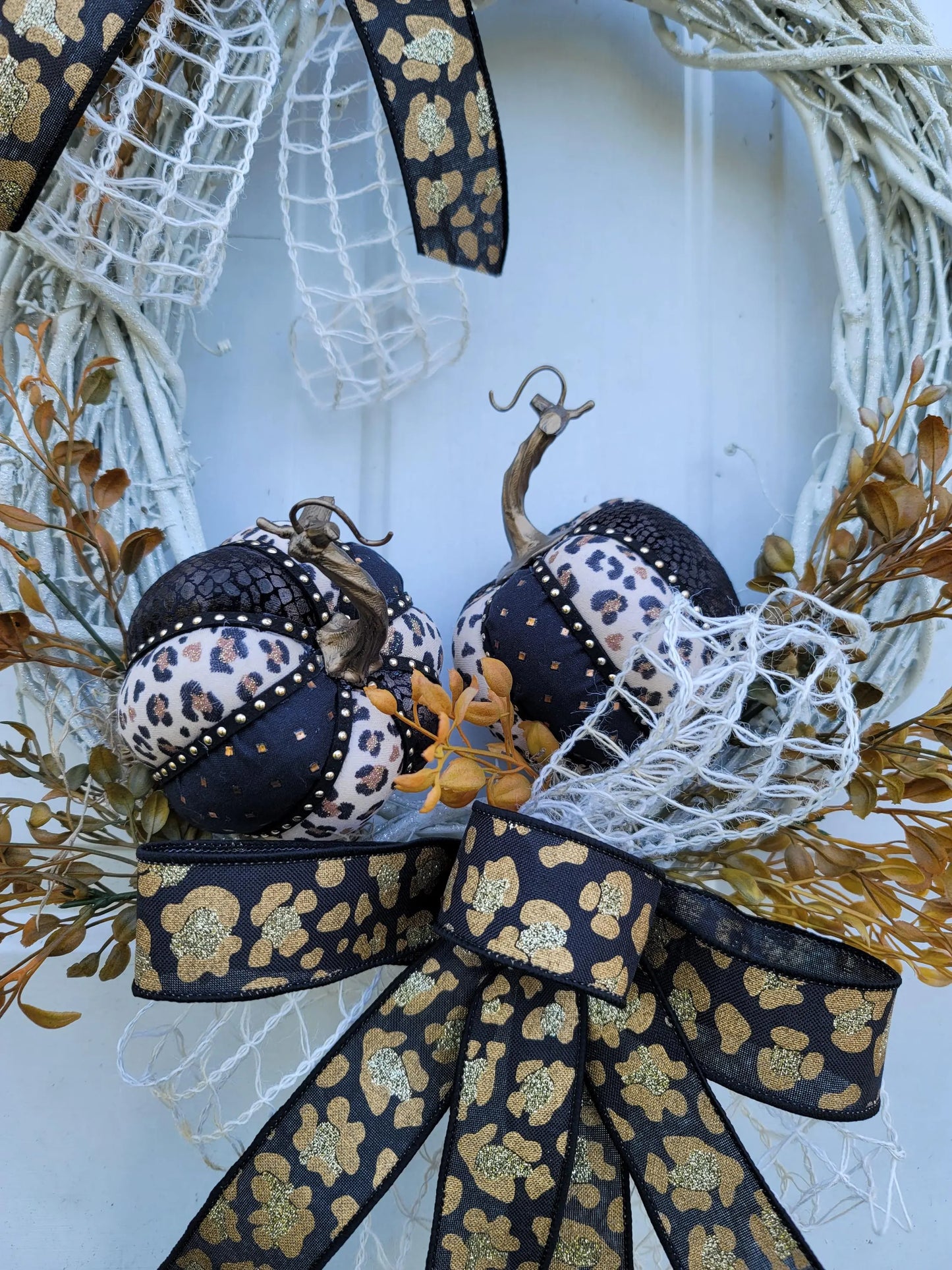 Pumpkin Wreath ~ Animal Print Pumpkins