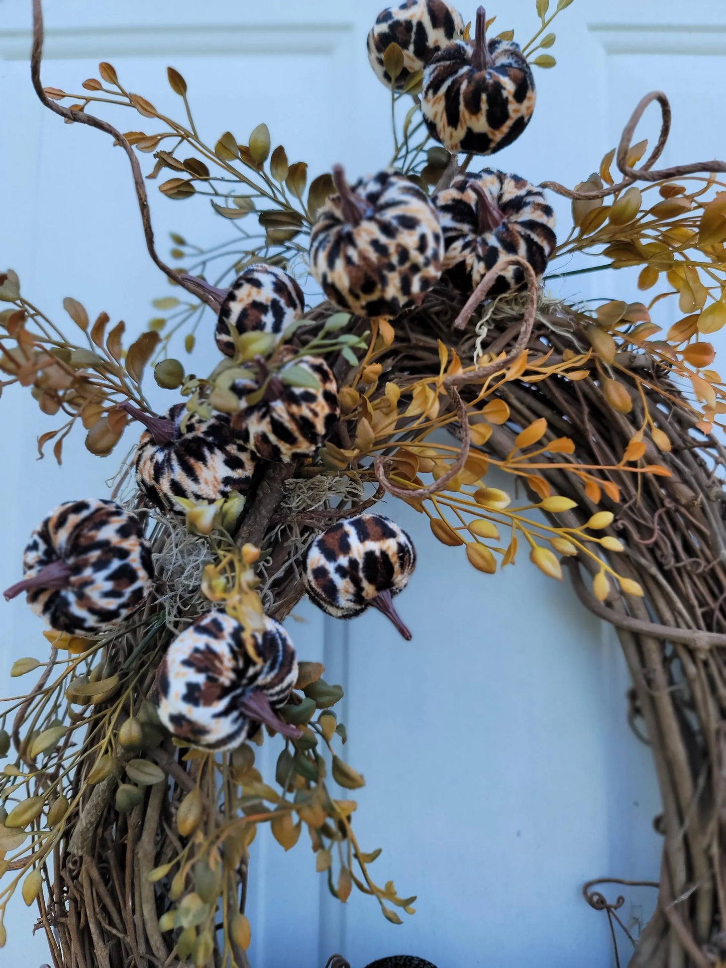 Fall Wreath ~ Pumpkin ~ Animal Print