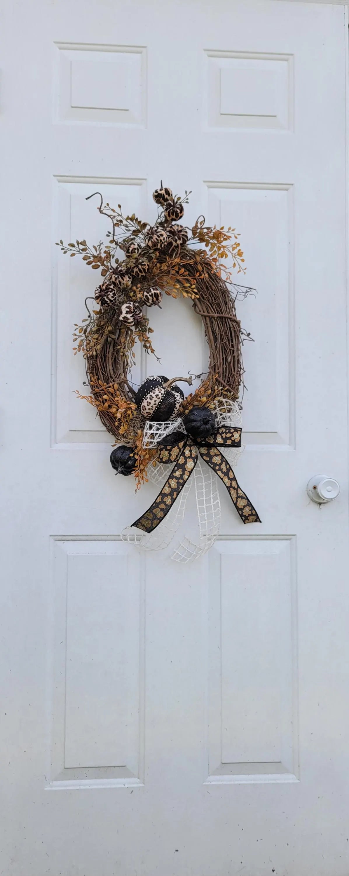 Fall Wreath ~ Pumpkin ~ Animal Print