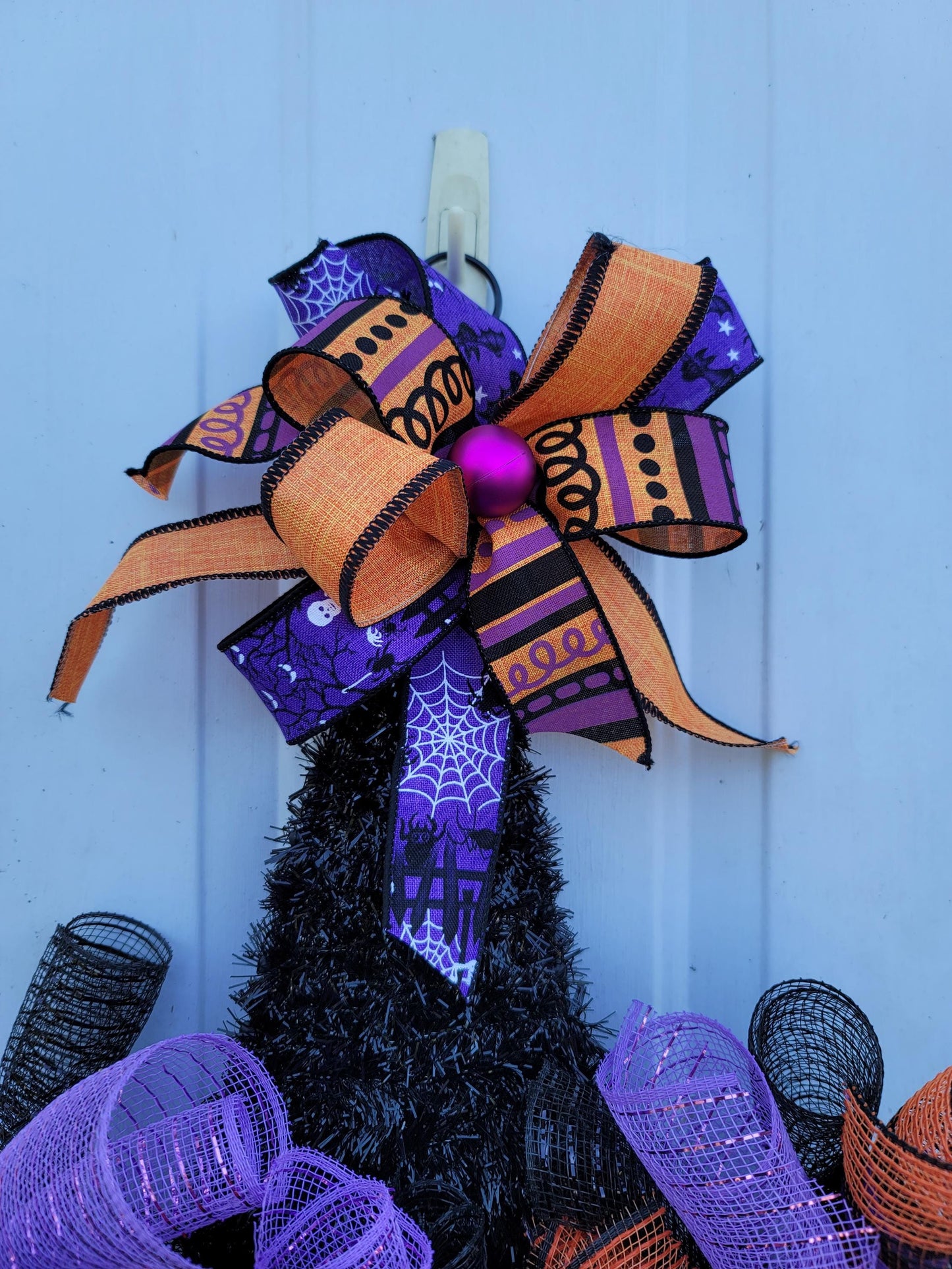 Witch Hat Wreath ~ Black, Orange & Purple