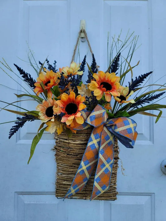 Sunflower hanging basket